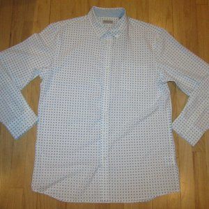 MEN'S NWT BUTTON DOWN SHIRT/SABLE & STONE/PAISLEY/SIZE XL/WHITE + BLUE!